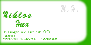 miklos hux business card